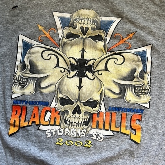 Vintage 2002 Harley-Davidson Black Hills Sturgis Skulls  Men’s Distressed Size L - Picture 3 of 7